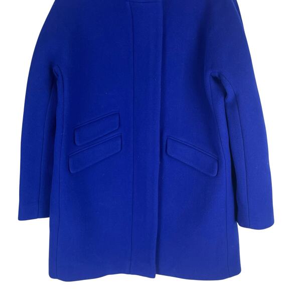 J. Crew New Cocoon Coat in Italian Stadium Cloth Wool Blue Size 14 - Picture 5 of 10